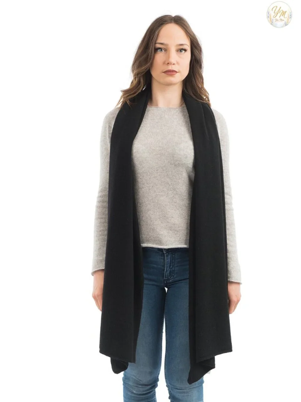 Italian Wool Cashmere Blend Stole Wrap Shawl Scarf for Women